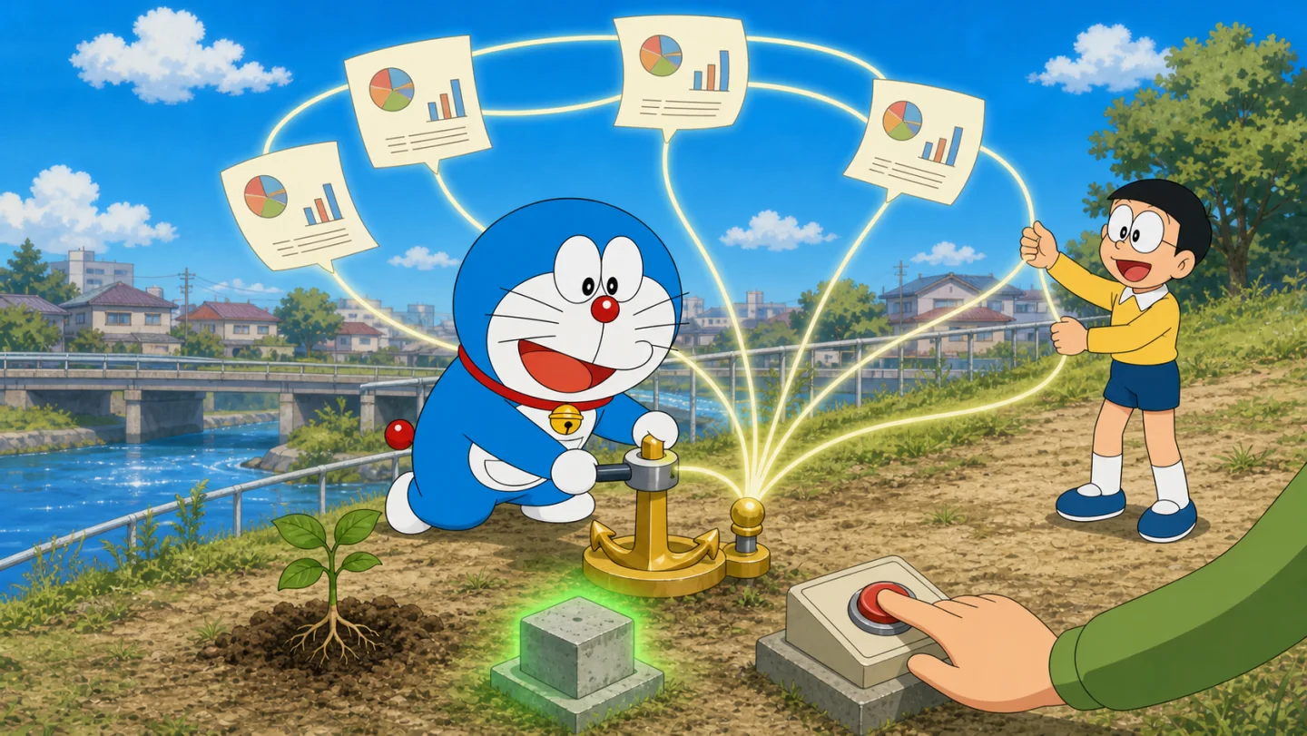 Doraemon connects floating reports to executed tests, real outcomes, and human confirmation